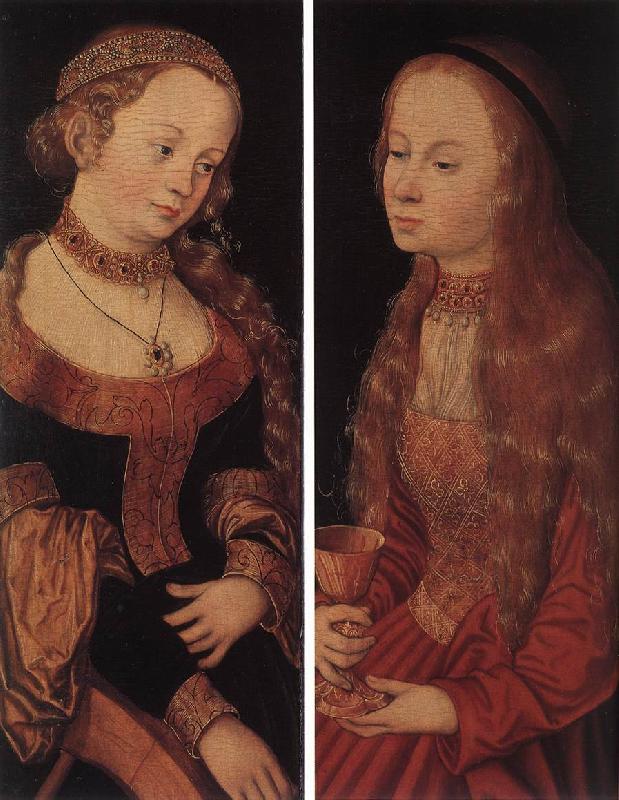 CRANACH, Lucas the Elder St Catherine of Alexandria and St Barbara sdg